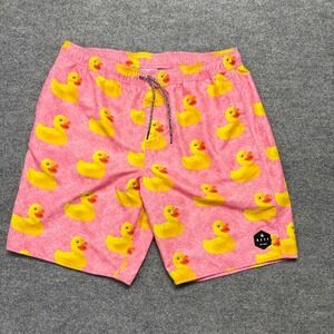 Neff‎ Swim Trunks Mens XL Pink Yellow Rubber Duck Drawstring
